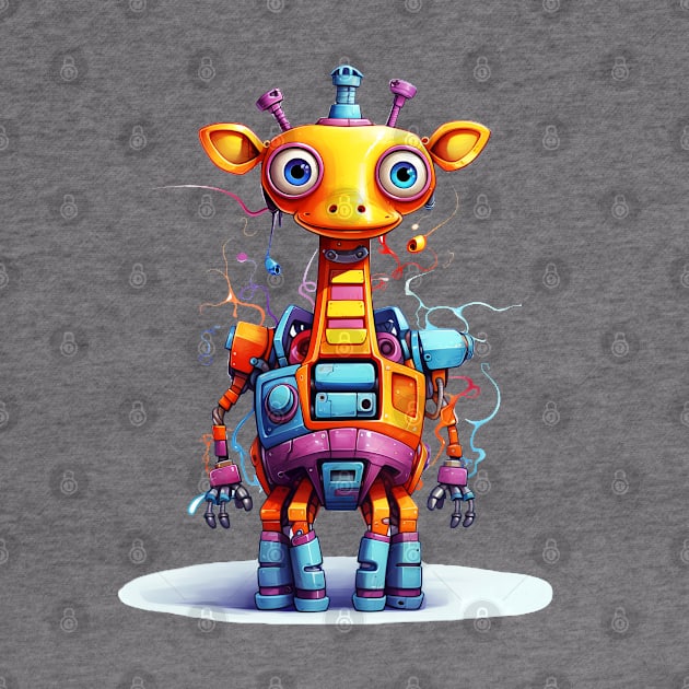 Cartoon giraffe robots. T-Shirt, Sticker. by AndreKENO